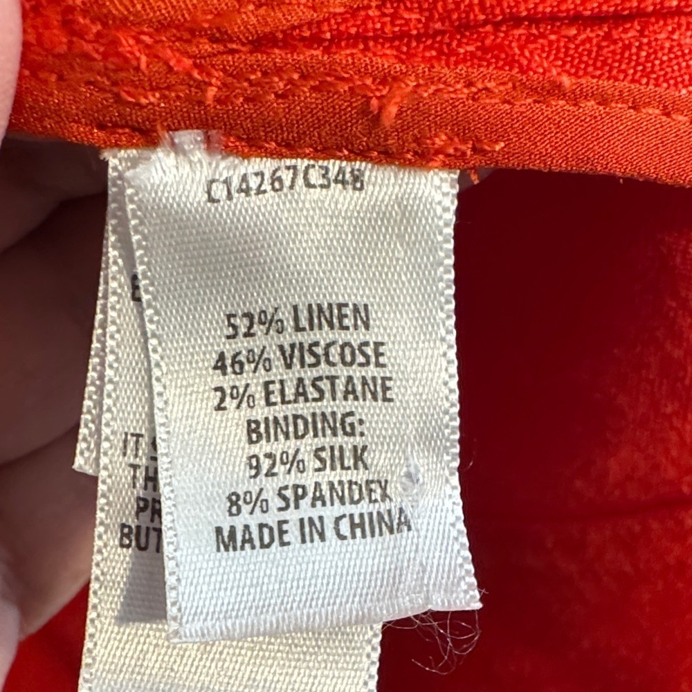 NWOT St. John Vibrant Red Linen/Silk Blend Bomber Style Jacket Zipper and Snaps - Picture 12 of 15